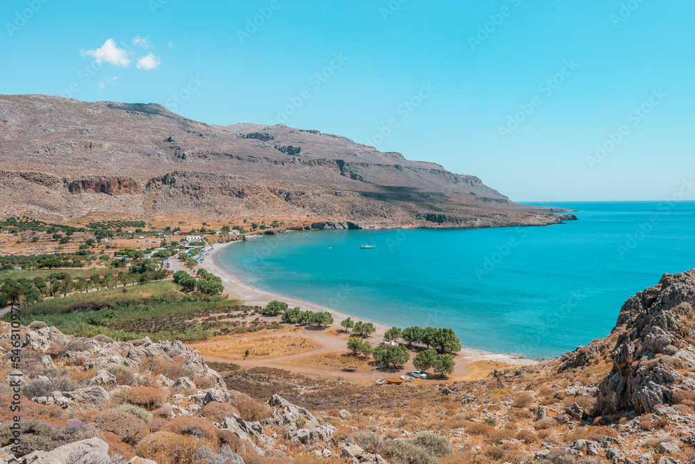 zakros beach, crete island, greece: beautiful sandy coast with natural environment near the cretan city of Sitia