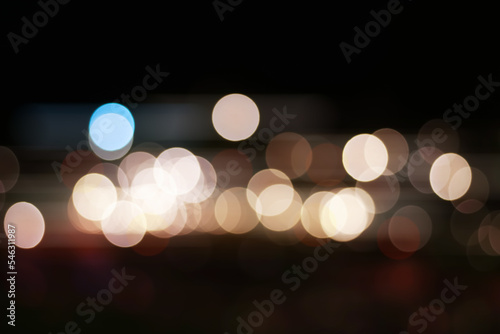 abstract blur bokeh light background banner. Horizontal background with blur bokeh effects for christmas time. Special occasion concept with space for text.  © surasak
