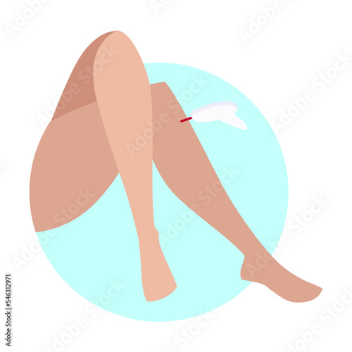 Laser hair removal. Way of hair removal. Cartoon vector illustration. Legs and epilation. Cosmetology, beauty salon, hair concept