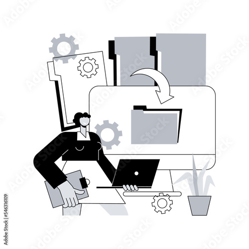 Digital transformation abstract concept vector illustration. Digital strategy, development solution, paperless workflow, business digitalization, transformation consultant abstract metaphor.