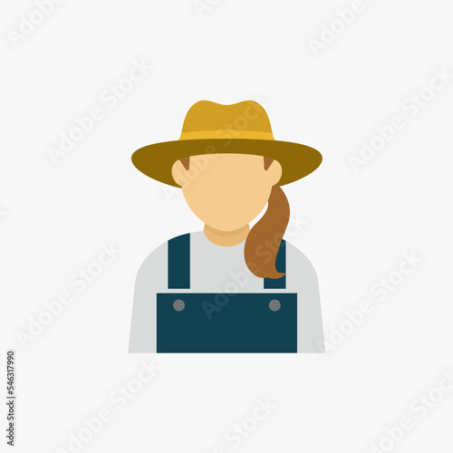 Farmer Woman Avatar Vector Avatar Icon