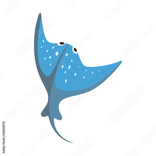 Stingray vector illustration. Swimming Manta Rays, sea animal living in ocean. Animal of sea concept for banner design or landing page