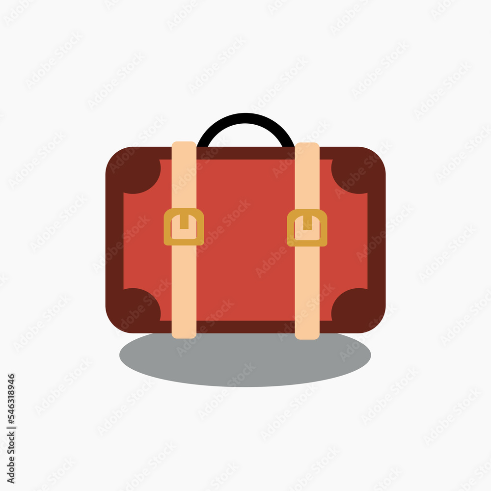 Illustration vector of suitcase travel, suitcase icon, flat art style Illustration vector of suitcase travel, suitcase icon, flat art style