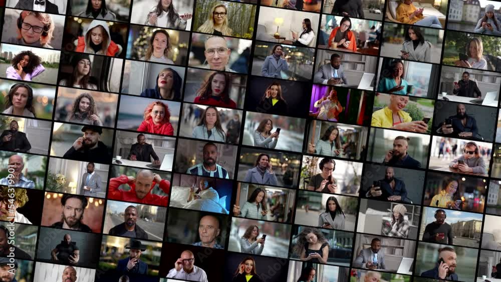 Collage of happy multicultural and many ethnic people of different origins, gender, ethnicity and occupation.