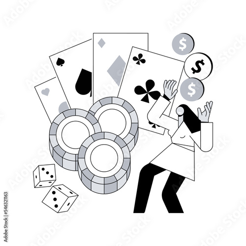 Gambling income abstract concept vector illustration. Taxation of gambling winning, legal wagers operations, prize market value, online casino money slot, professional gambler abstract metaphor.