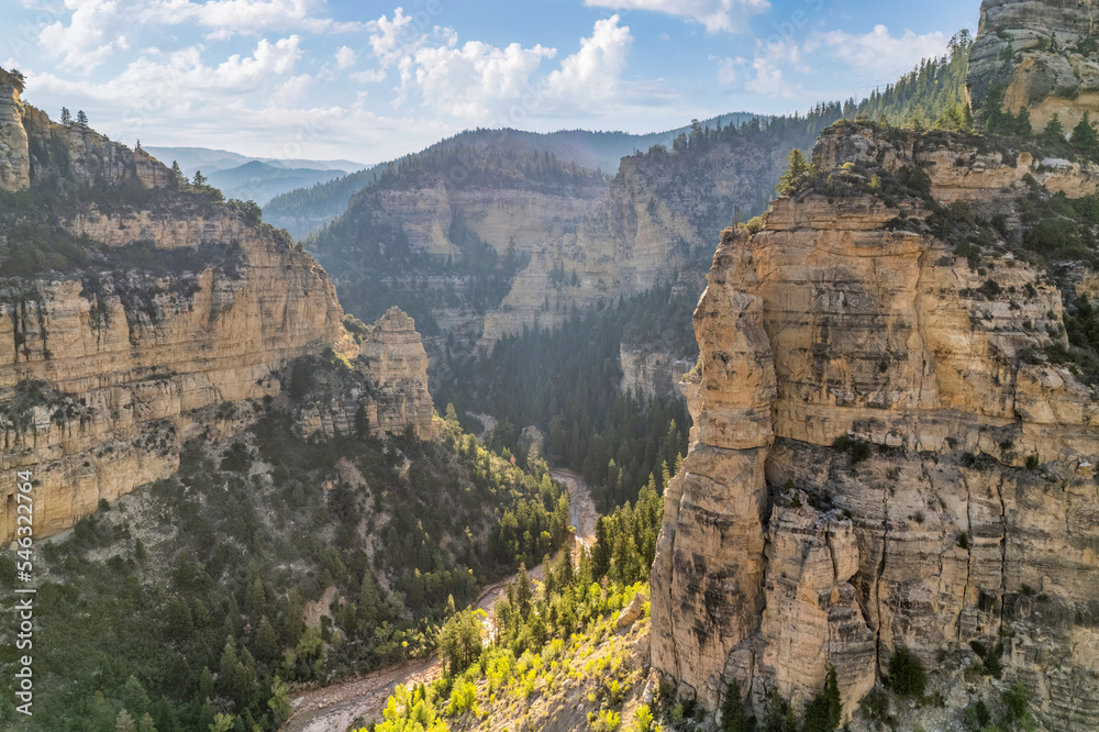 Scenic drive through Cedar Canyon - highway 14 - Utah 