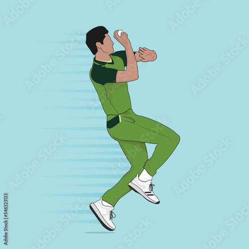 Fast Bowler Bowling in Cricket Tournament Cricketer Playing Championship