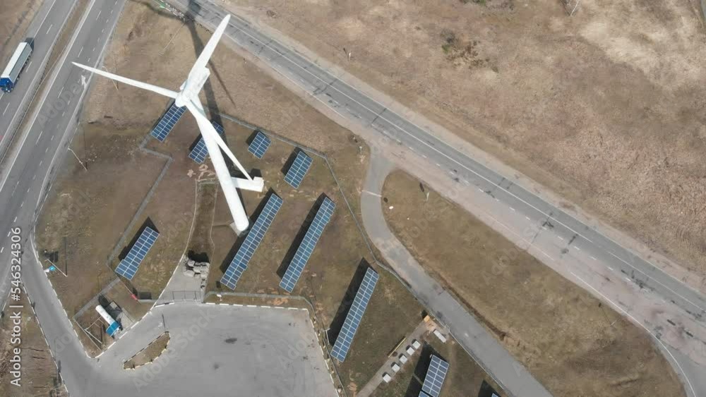 wind turbines and solar panels. concept of a healthy ecology. wind turbines and solar panels. concept of a healthy ecology.