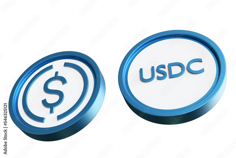 USDC cryptocurrency. Stablecoin money. USDC coins isolated on white. Stable cryptocurrency. Blockchain dollar. USDC symbol. Volumetric USD logo. Coins for fiat dollar exchange. 3d rendering. USDC cryptocurrency. Stablecoin money. USDC coins isolated on white. Stable cryptocurrency. Blockchain dollar. USDC symbol. Volumetric USD logo. Coins for fiat dollar exchange. 3d rendering.