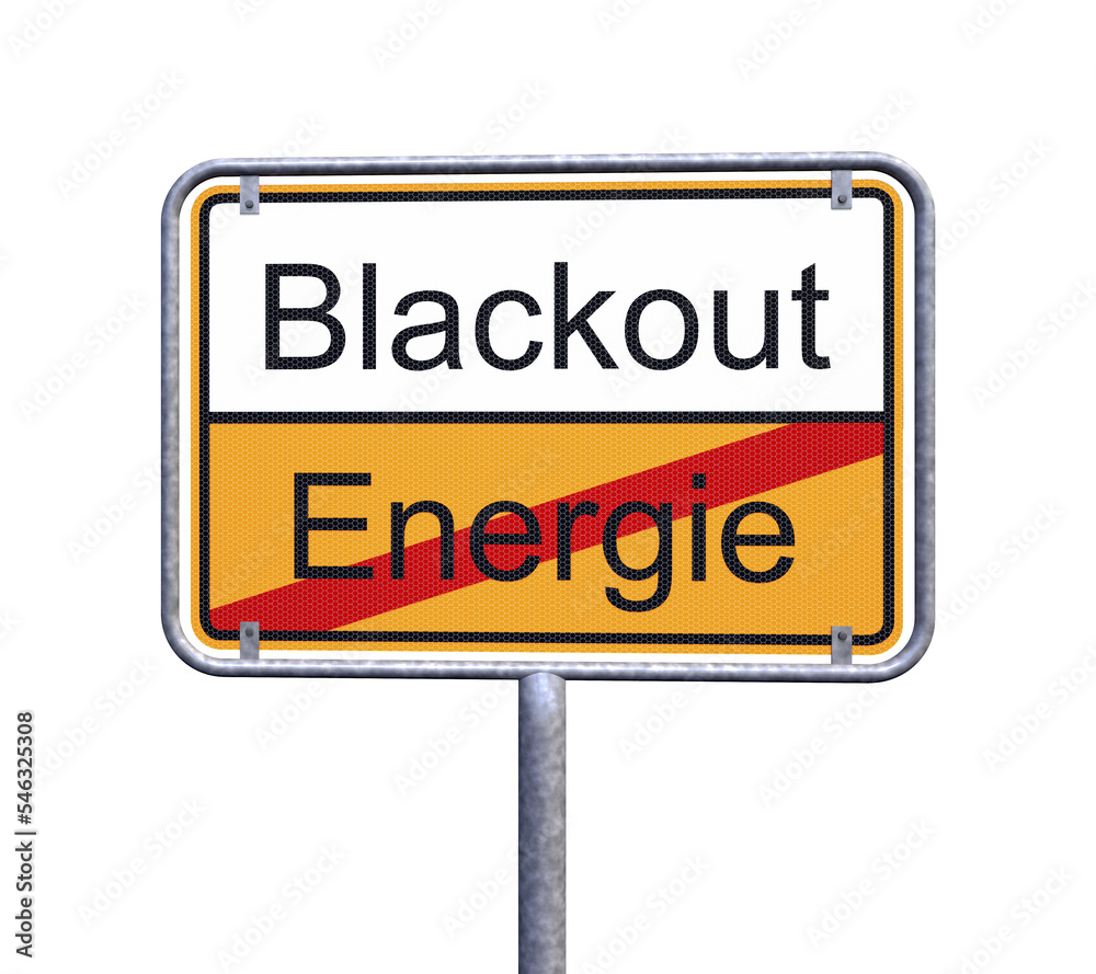 3d Illustation - Ortsschild - Ortstafel - Energie - Blackout - Freisteller - Freigestellt 3d Illustation - Ortsschild - Ortstafel - Energie - Blackout - Freisteller - Freigestellt
