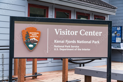 Kenai Fjords Alaska Visitor Center Sign photo