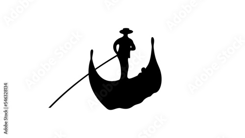 Leinwand Poster gondolier silhouette