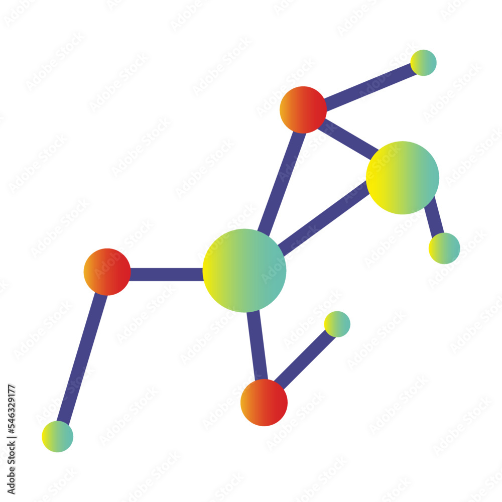 Molecular model construction and atomic, cell structure. Biotechnology, genetic. Colorful molecule isolated on white background Molecular model construction and atomic, cell structure. Biotechnology, genetic. Colorful molecule isolated on white background