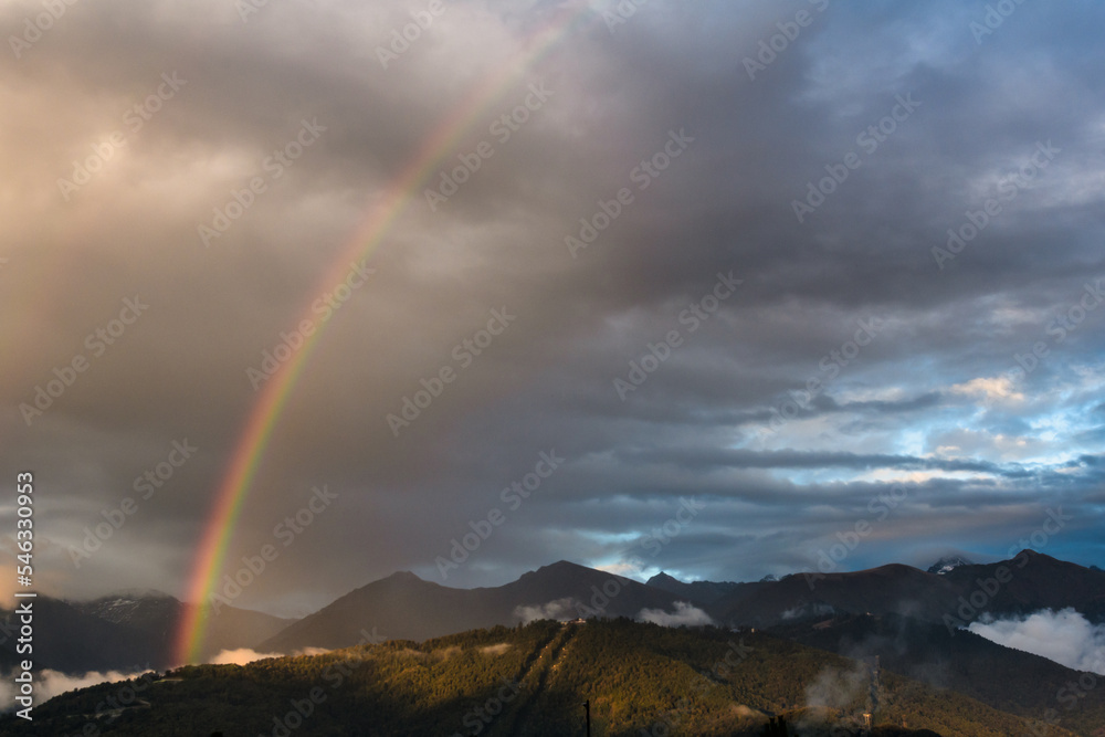 rainbow in the mountains