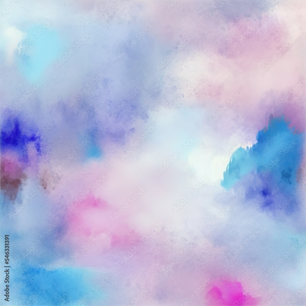 Abstract blurred watercolor background, blue and pink colors High quality illustration