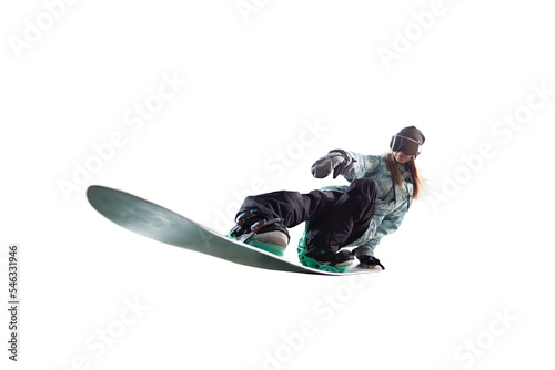Snowboarder girl isolated
