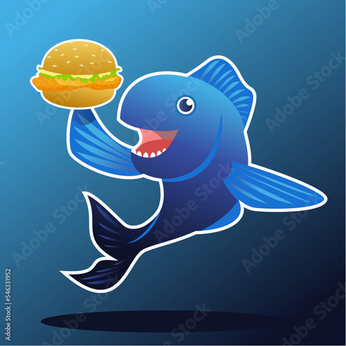 Fish Burger Vector