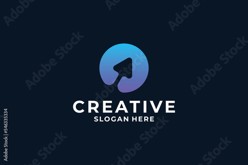 Abstract letter O logo design combine with creative concept.