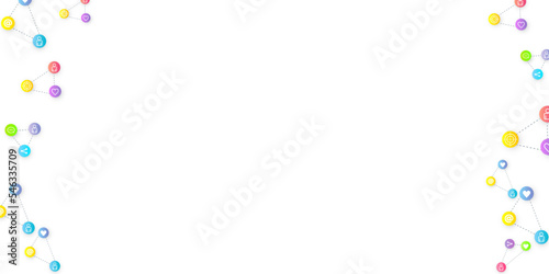 Social media marketing icons internet tags target