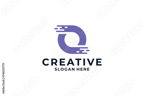 Creative letter O logo design combination with abstract concept.