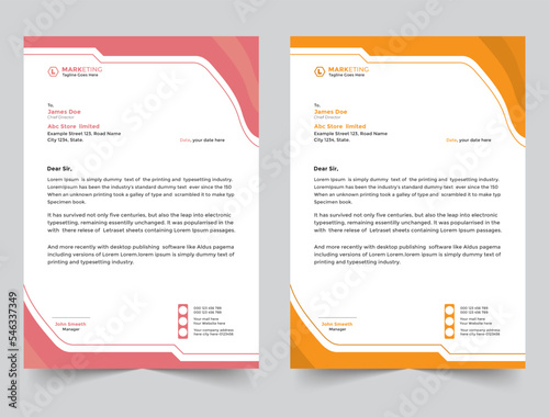 Professional business letterhead template design photo