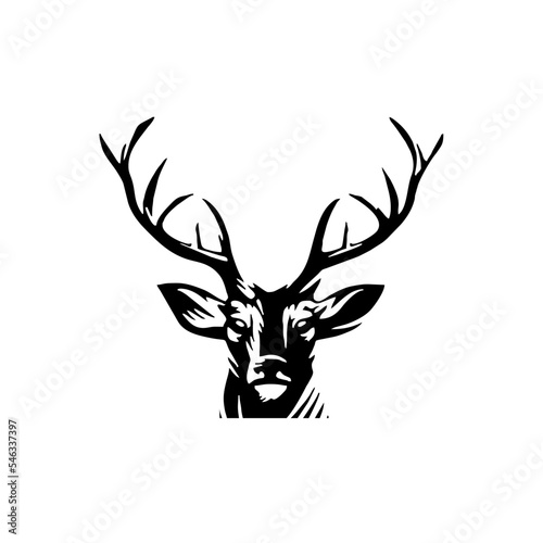 Deer head creative design logo vector. Deer illustration