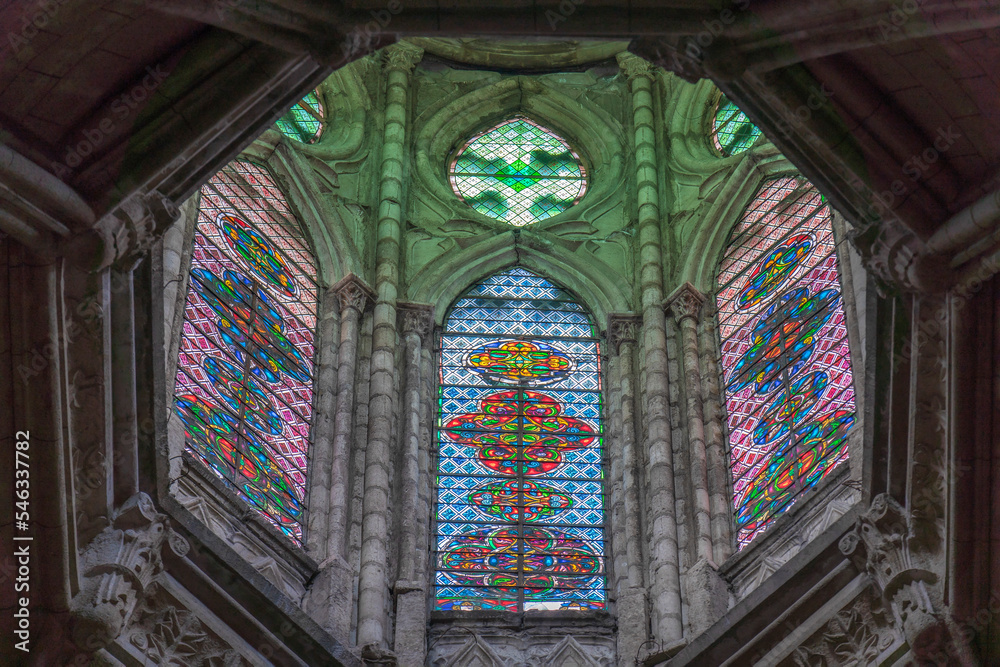 Interior of the basilica of the national vow in Quito, Ecuador