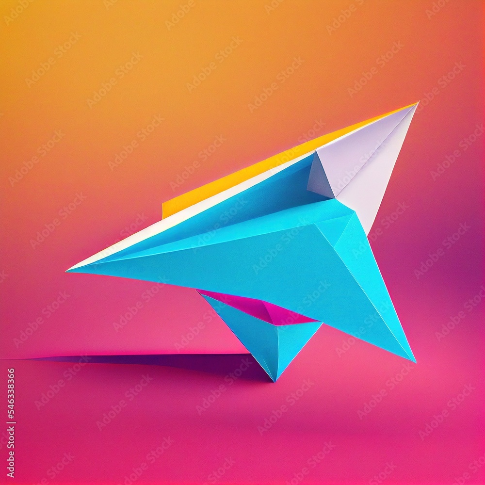 Origami plane diorama illustration generated with Artificial Intelligence Origami plane diorama illustration generated with Artificial Intelligence