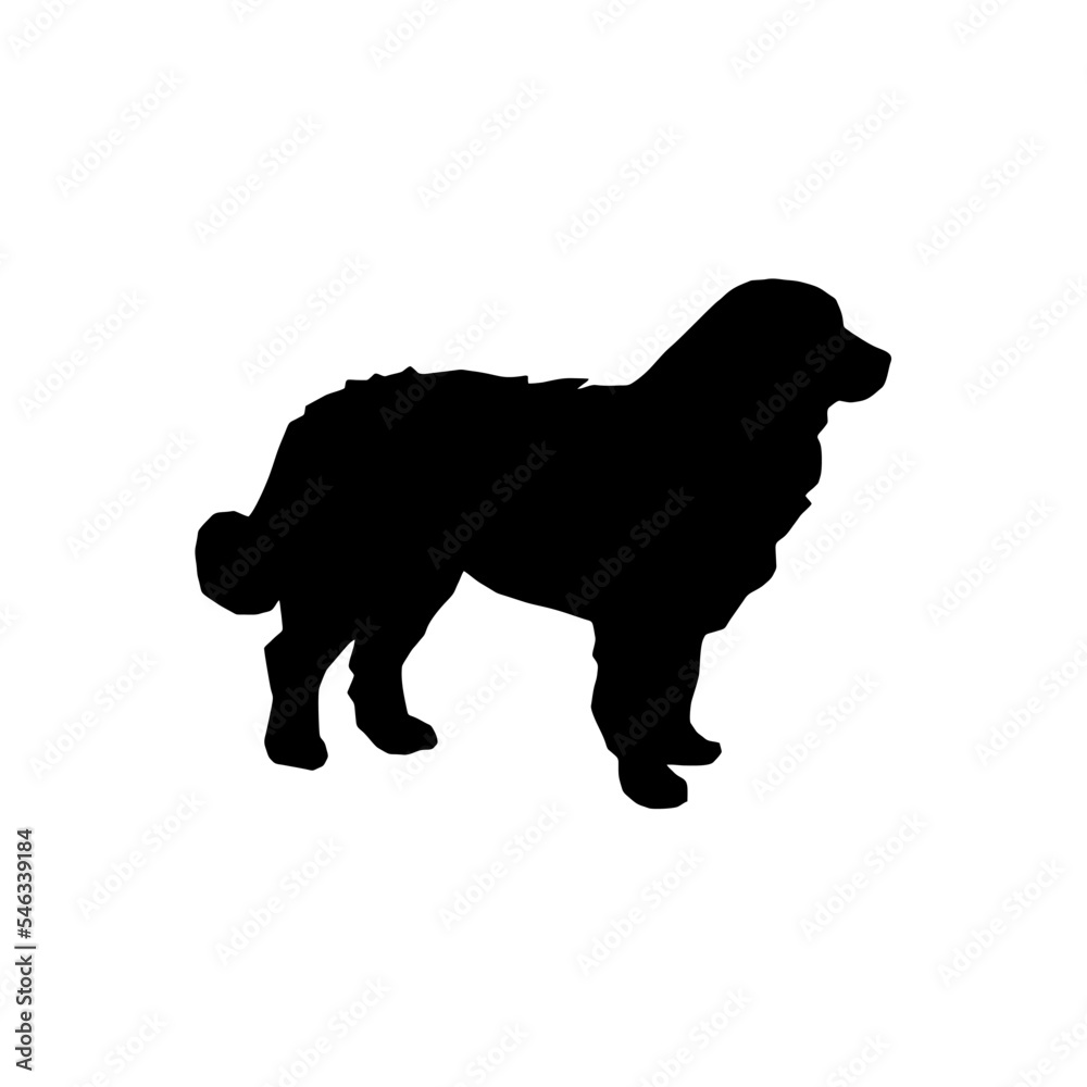 Vector silhouette of a dog on a white background
