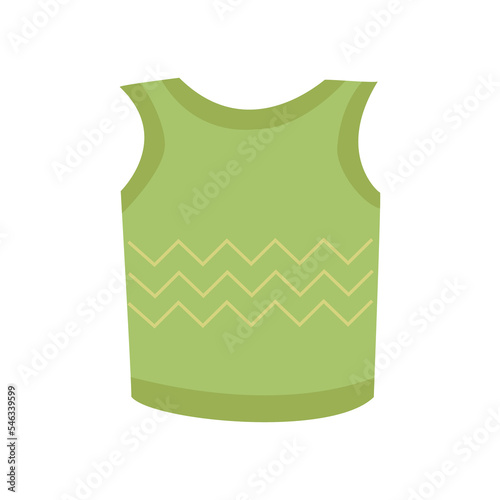 A warm vest. Knitted clothes for cold seasonal weather, illustration for printing. Vector cartoon illustration.