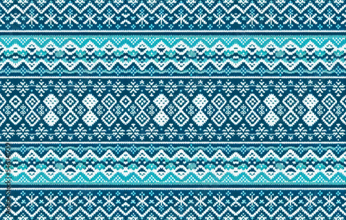 Nordic seamless knitted winter fashion collection on Christmas season winter holidays. retro Scandinavian decorative design fabric.handmade nordic snow knit background.illustration knitwear.holidays.