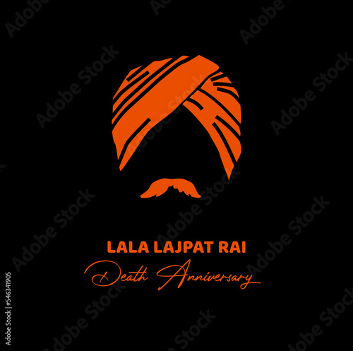 Lala Lajpat Rai's (freedom fighter of India) death anniversary greetings. Lala Lajpat Rai face icon.