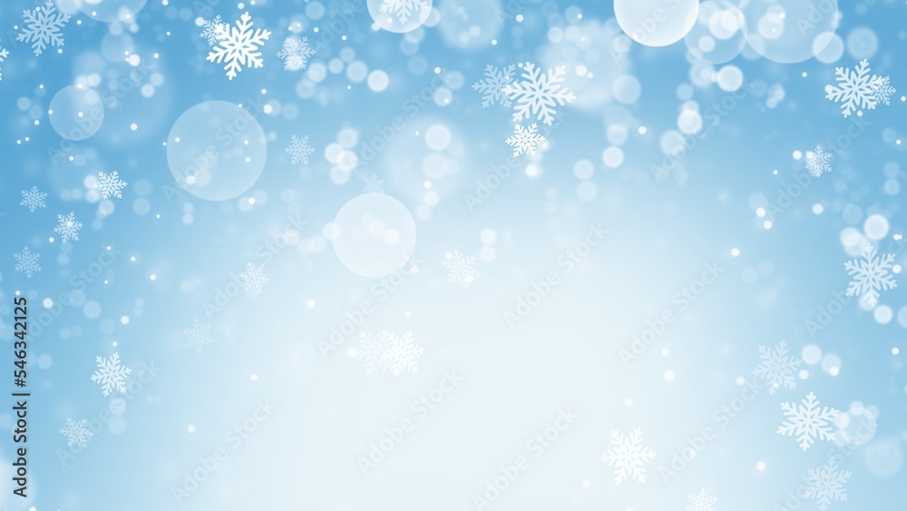 Abstract Christmas Backgrounds with snowflake on blue backgrounds , in Christmas Holiday , illustration wallpaper