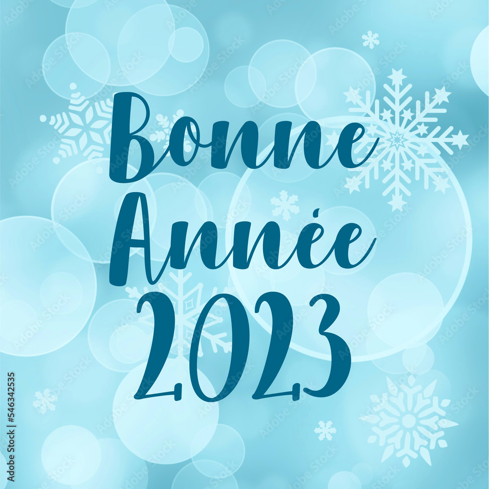 bonne année 2023 carré flocons