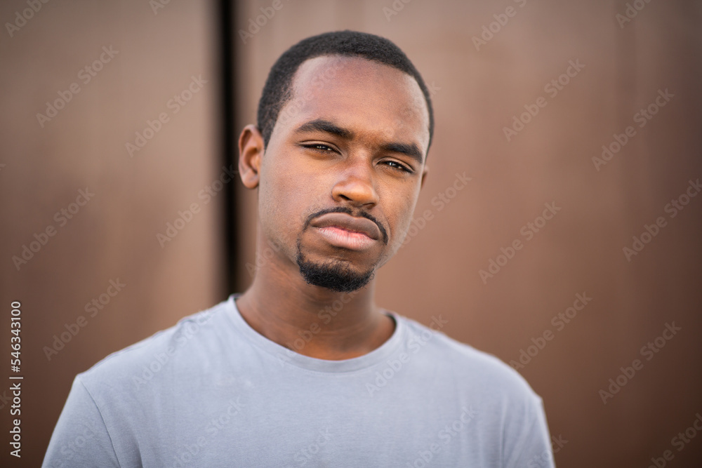 Serious looking young black man Serious looking young black man