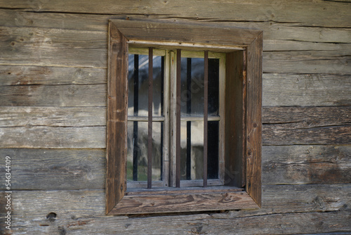 Wooden parts like windows on an old house