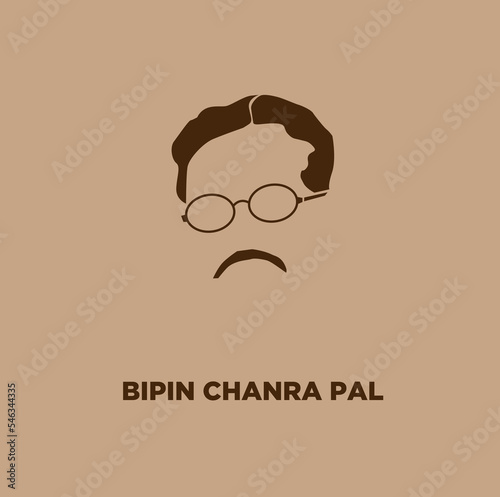 Bipin Chandra Pal freedom fighter face icon.