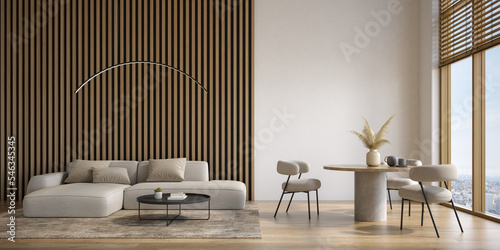 Photos Modern style conceptual interior room 3d illustration