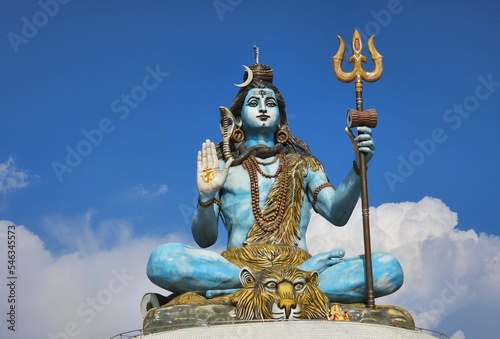 Beautiful shot of a statue of lord shiva, pumdikot in pokhara nepal photo