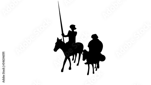 Don Chisciotte and Sancio Panza silhouette
