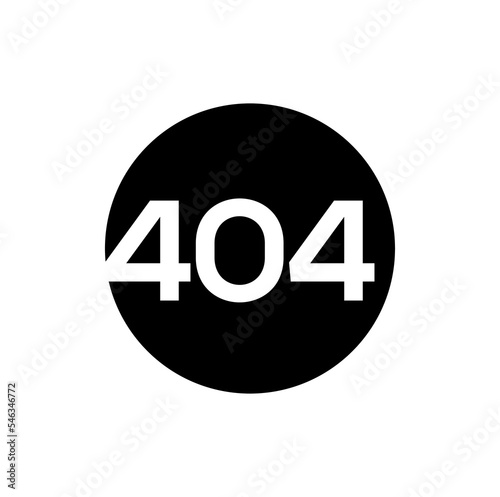 404 Internet error page icon. 404 number symbol.