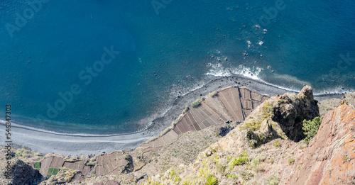 cultivation on ocean shore at Cabo Girao, Madeira photo