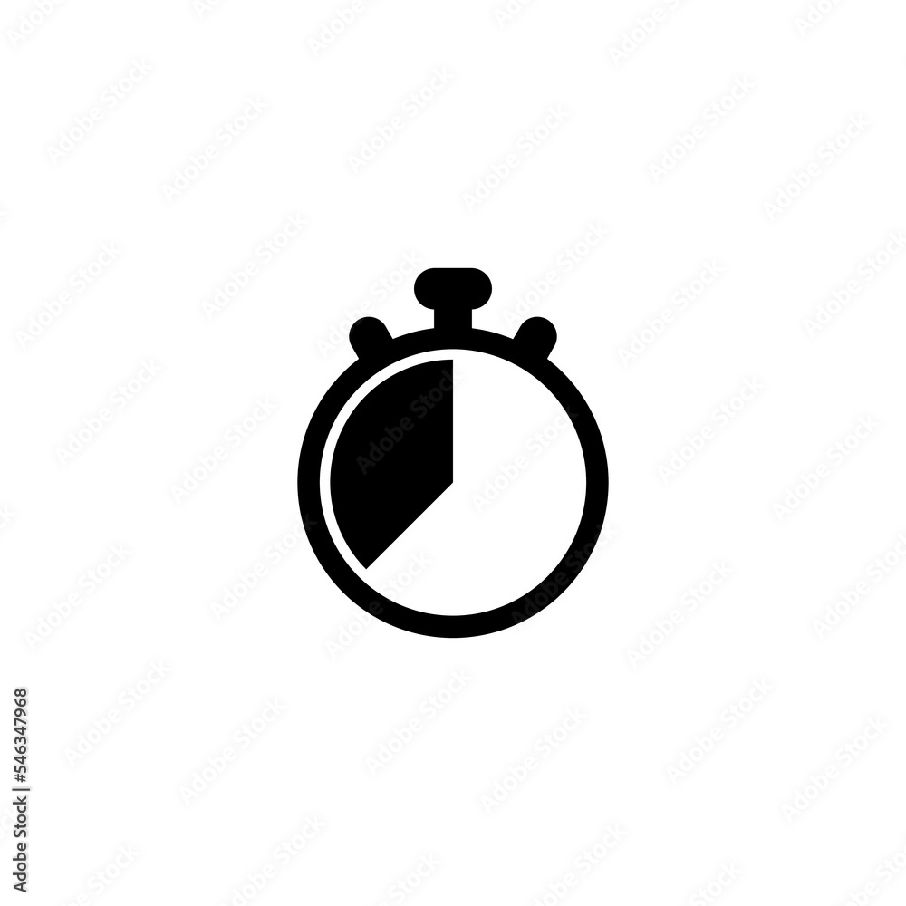 Stopwatch time glyph icon isolated on white background Stopwatch time glyph icon isolated on white background