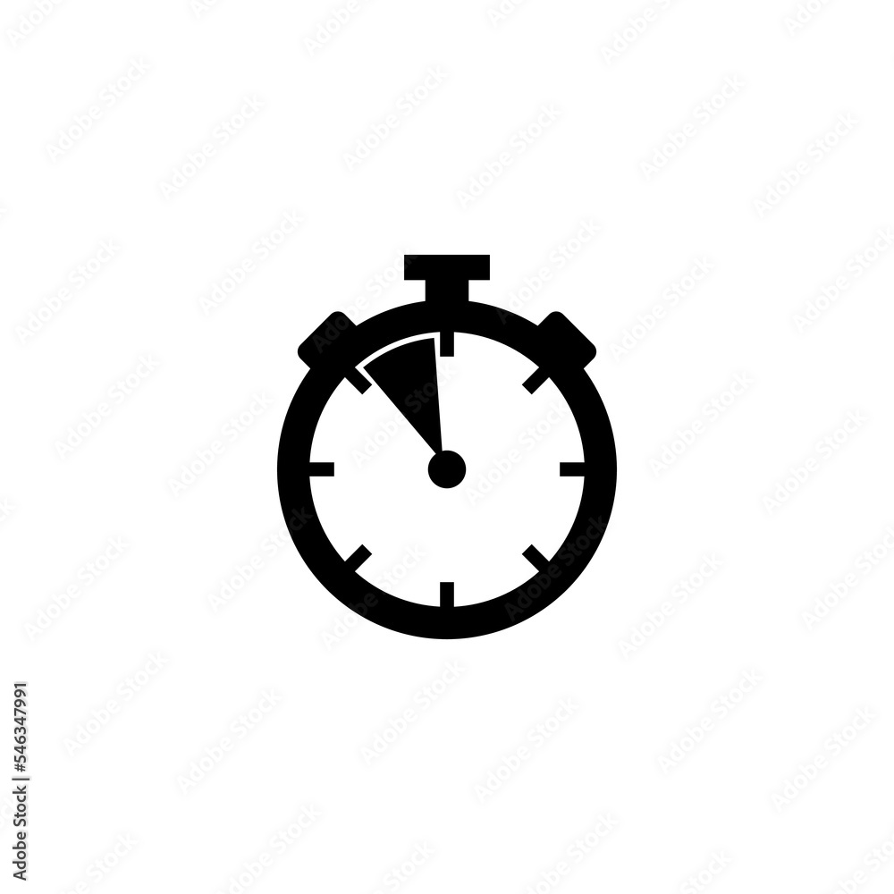 Stopwatch time glyph icon isolated on white background Stopwatch time glyph icon isolated on white background