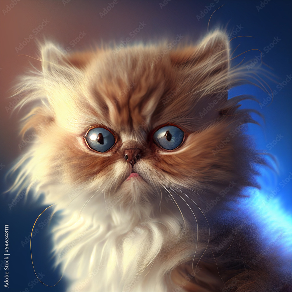 Persian. Portrait of a persian kitten. Cat portrait