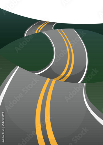 Gray road in the hills