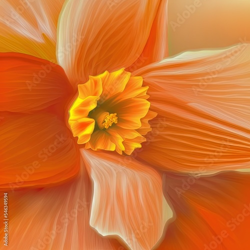 background with orange daffodilhigh quality illustration