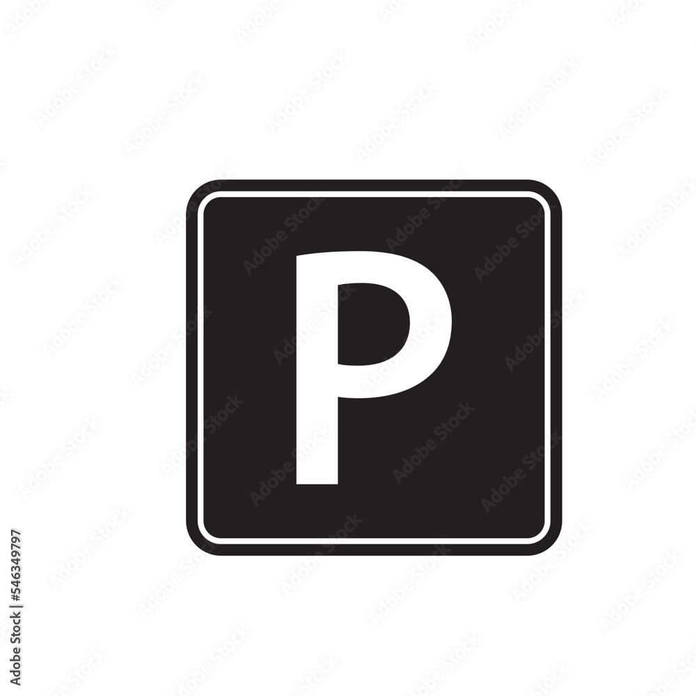 Road sign parking flat style illustra5ion Road sign parking flat style illustra5ion