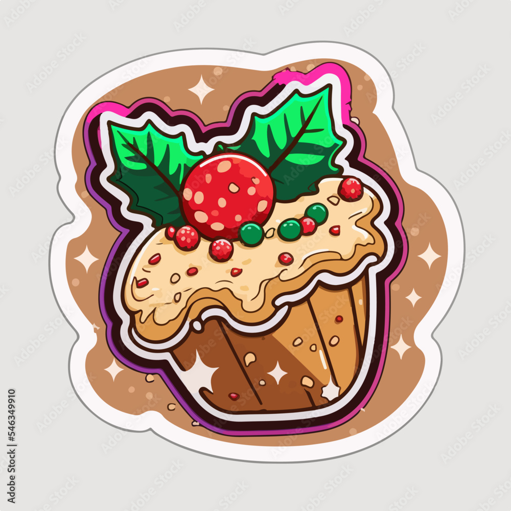 Christmas cookie cartoon sticker, xmas cookies stickers decoration. New-year collection Christmas cookie cartoon sticker, xmas cookies stickers decoration. New-year collection