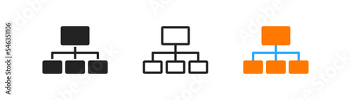 Local computer network outline icon on light background. Local server sign. Simple flat design.